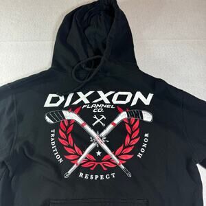 Dixxon Flannel Black Hoodie L Graphic Hockey Sticks Workwear Streetwear Pullover